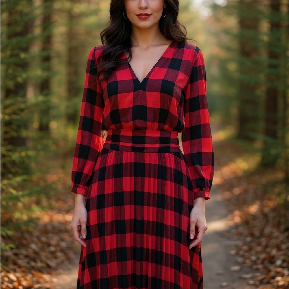 🌺NWT🌺 Karl Lagerfeld Red and Black Checkered Dress